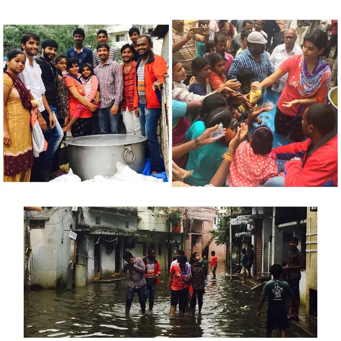 niharika foundation flood relief